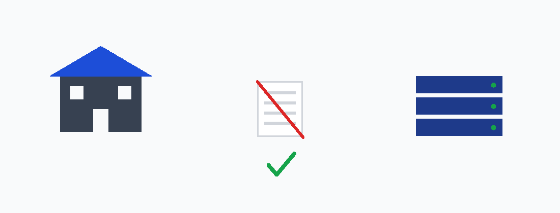 Schéma : votre école conserve ses documents localement; seul le statut des preuves (à jour ou non) est transmis, jamais le document lui-même; nos serveurs ne reçoivent qu'un registre de statuts.
